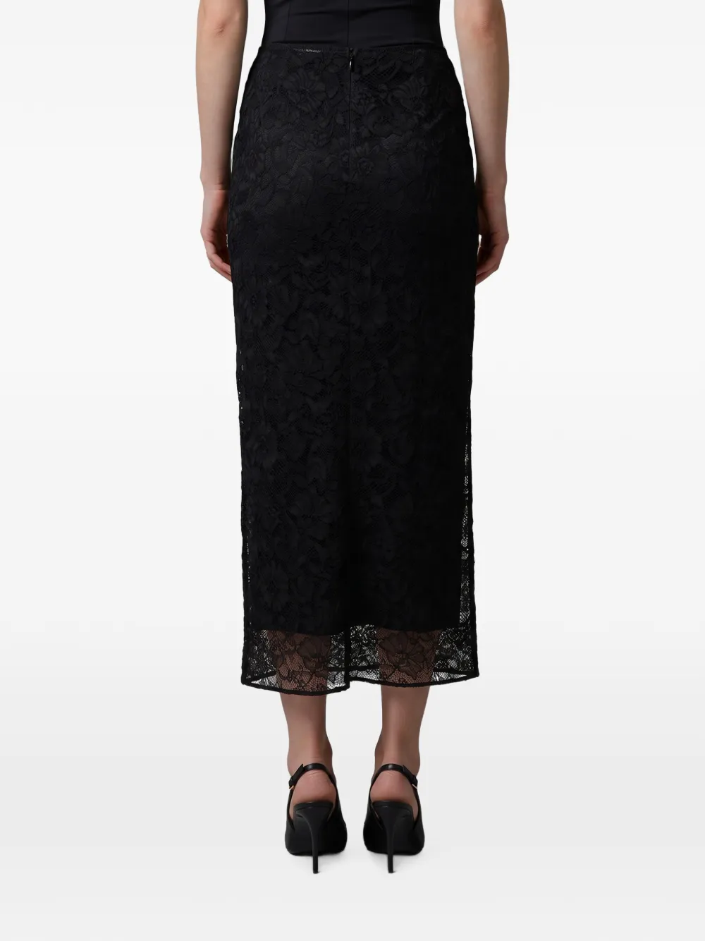 Dolce & Gabbana Midi-rok met kant Zwart