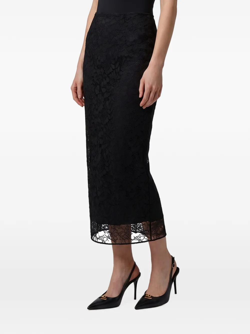 Dolce & Gabbana Midi-rok met kant Zwart