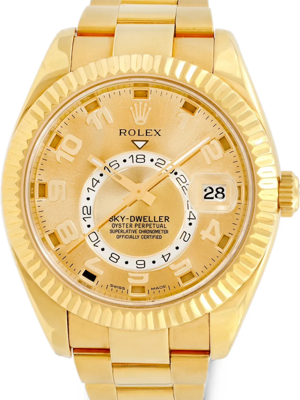 Rolex Sky-Dweller fluted bezel 42mm watch - Gold