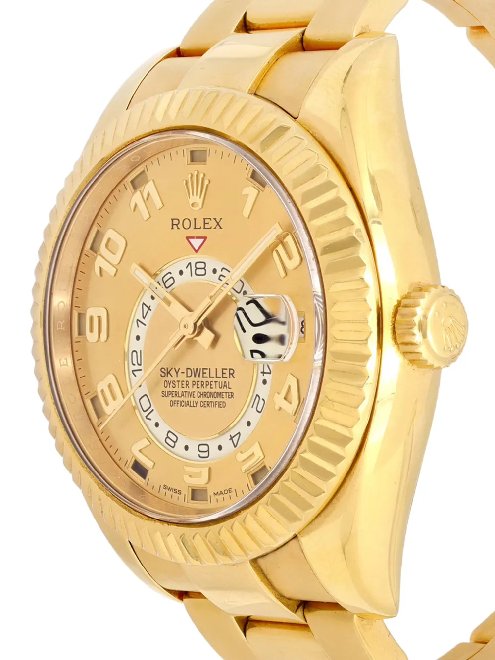 Rolex Sky-Dweller fluted bezel 42mm watch - Gold