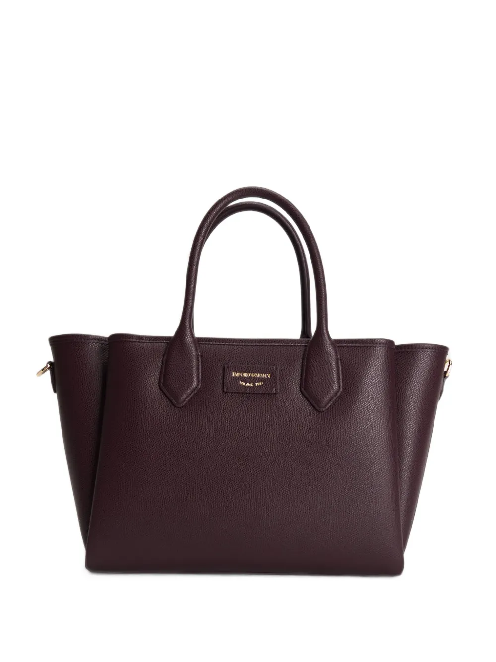 Emporio Armani logo-patch pebbled tote bag · OS