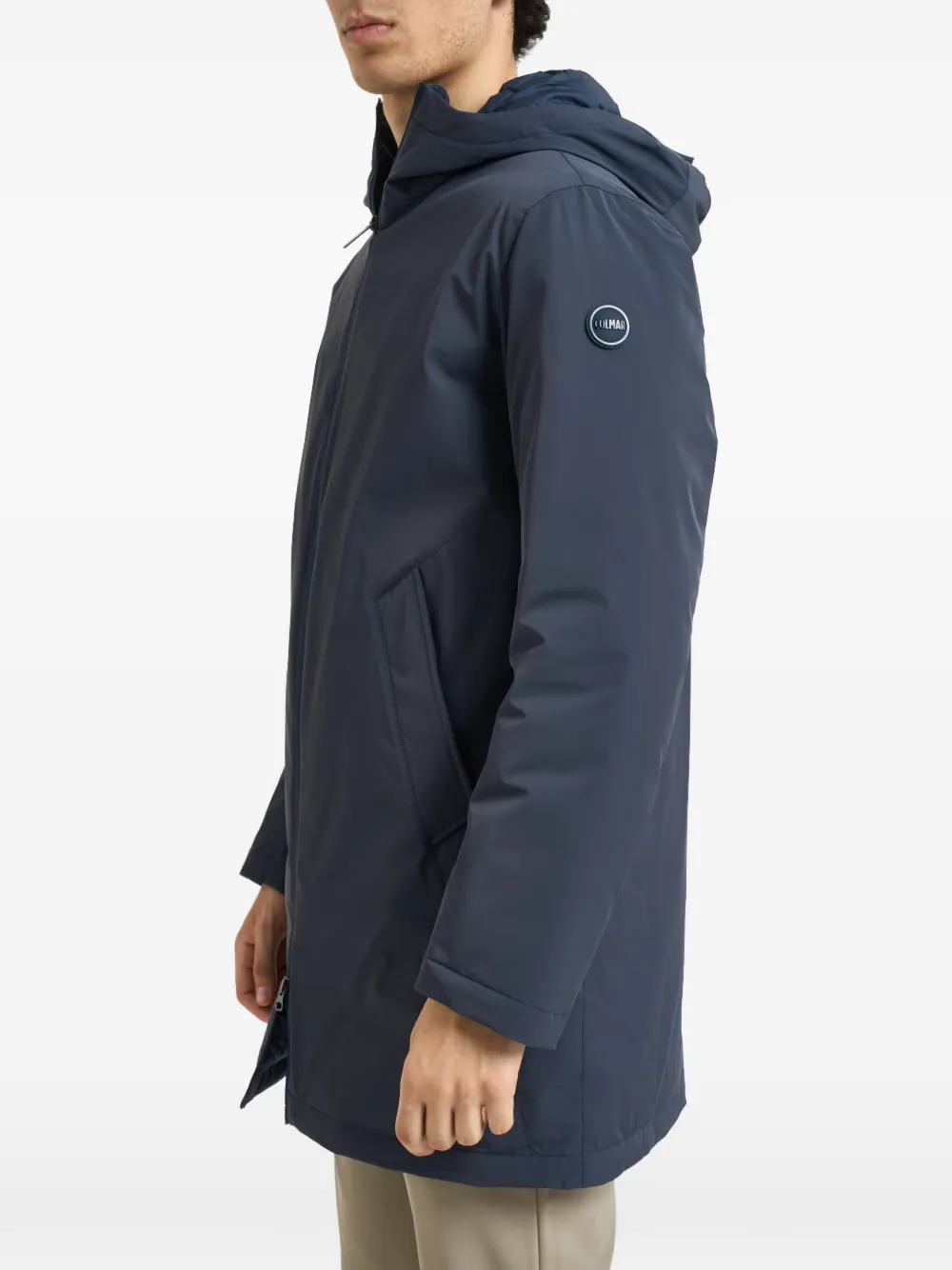 Colmar Regenjas met capuchon en logo-patch Blauw