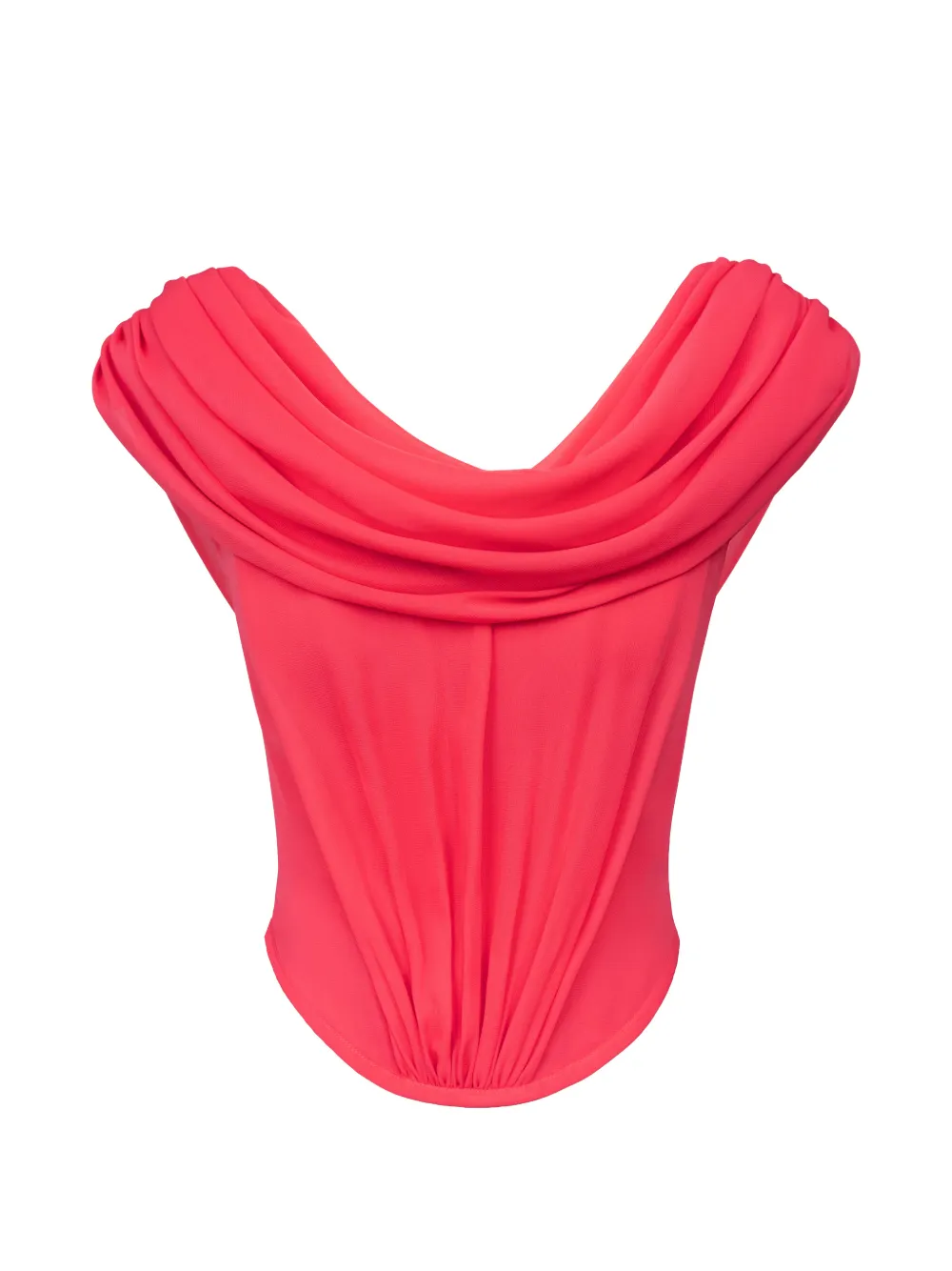 POST MERIDIEM zip-fastening draped top - Rosso