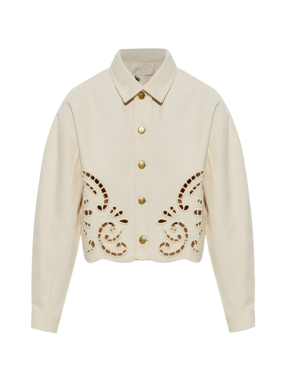 Ulla Johnson Bobbi cut-out denim jacket - Nude