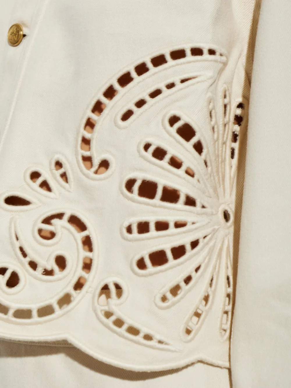 Ulla Johnson Bobbi Cut-out Denim Jacket in Neutrals, view 5