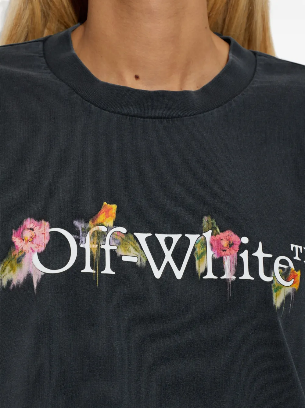 Off-White T-shirt met logoprint Grijs