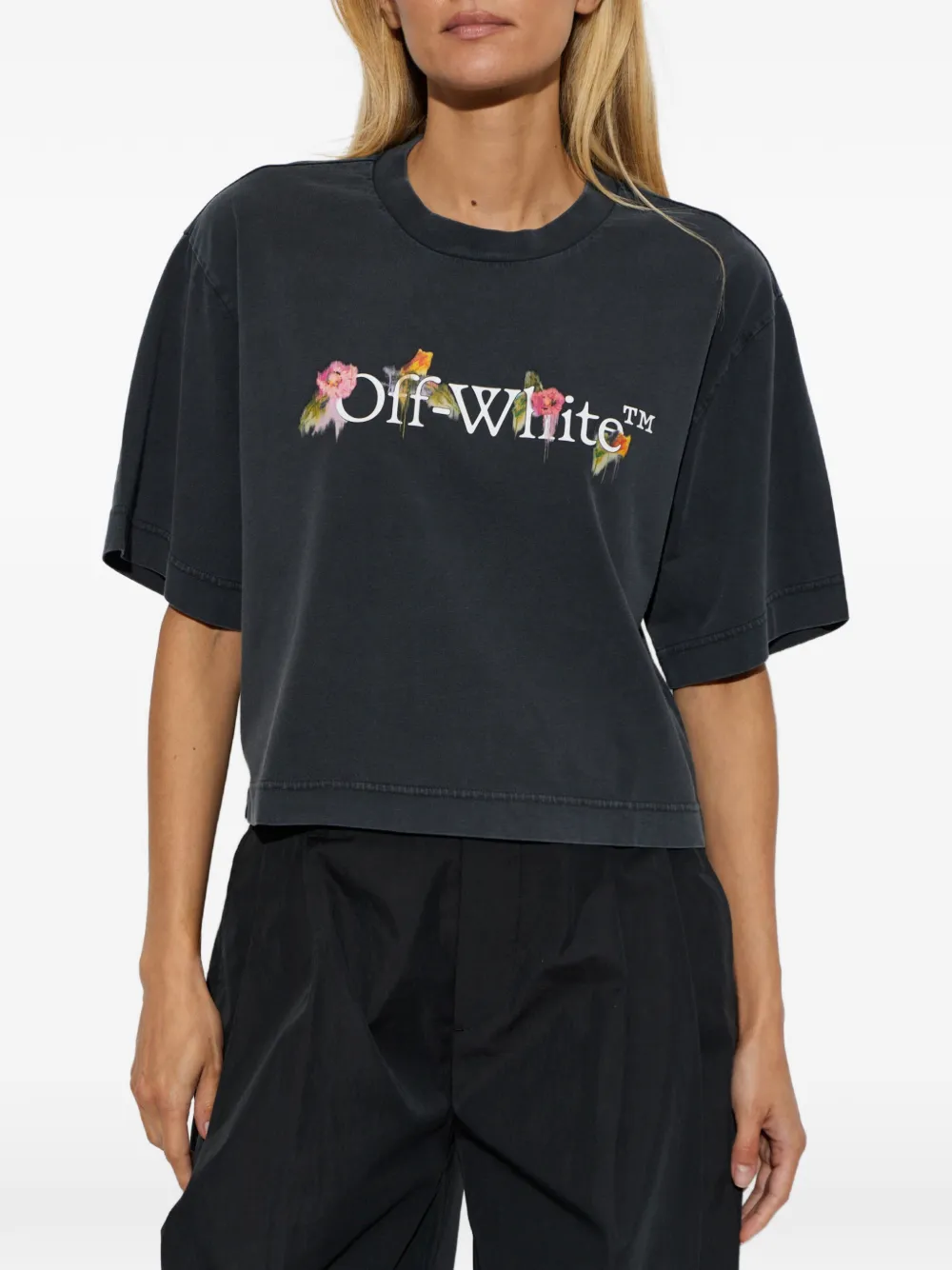Off-White T-shirt met logoprint Grijs
