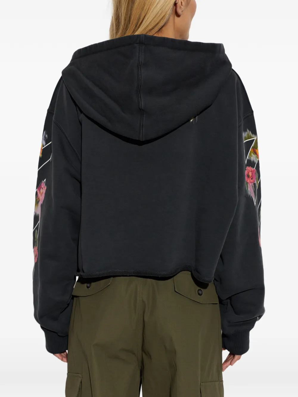 Off-White Cropped sweater met logo Zwart