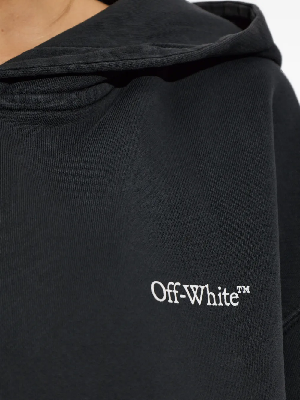 Off-White Cropped sweater met logo Zwart