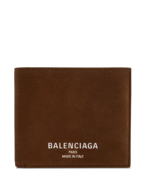 Balenciaga credit square folded coin wallet in caramel