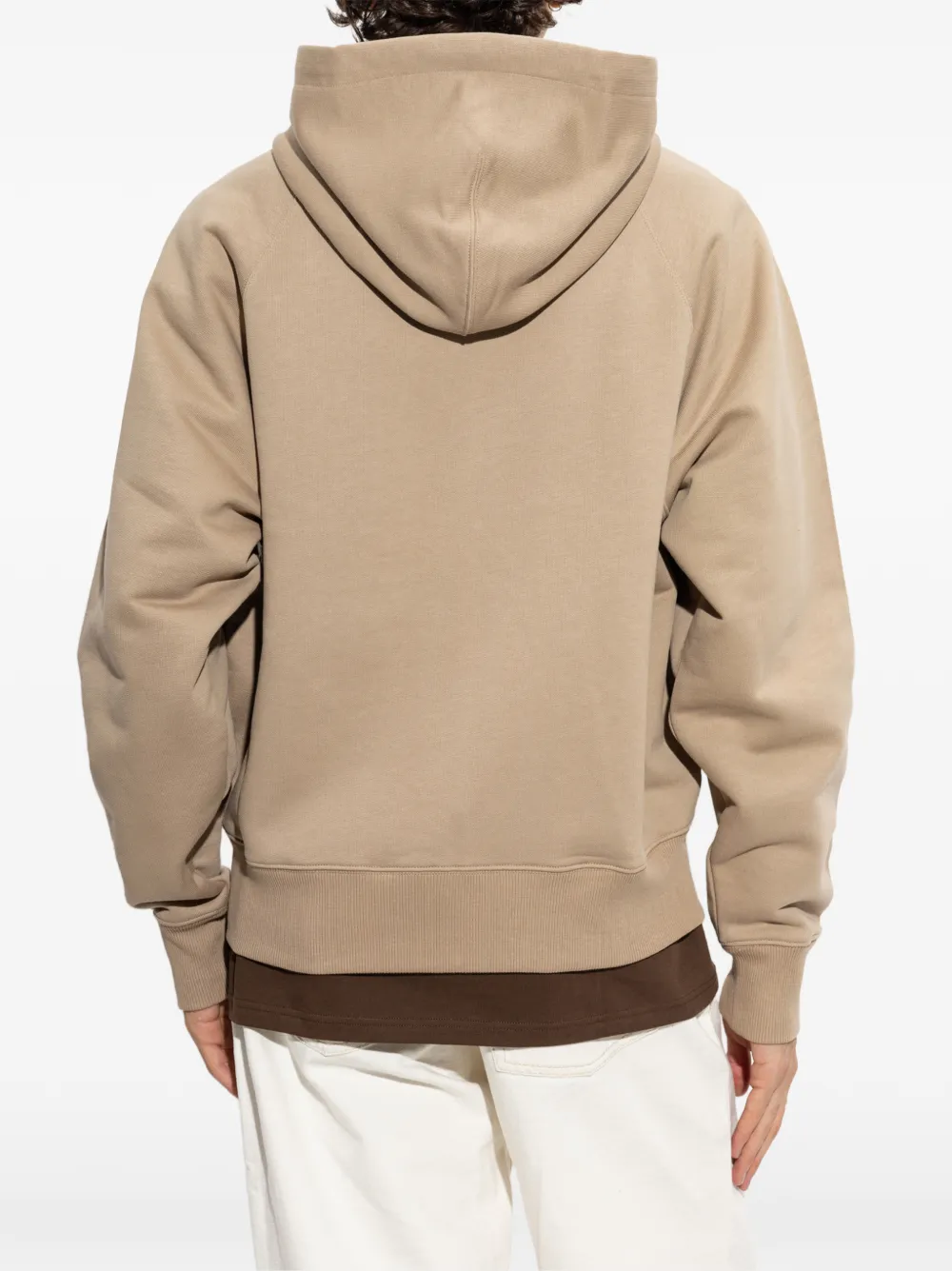 AMI Paris Hoodie met rits en logo Beige