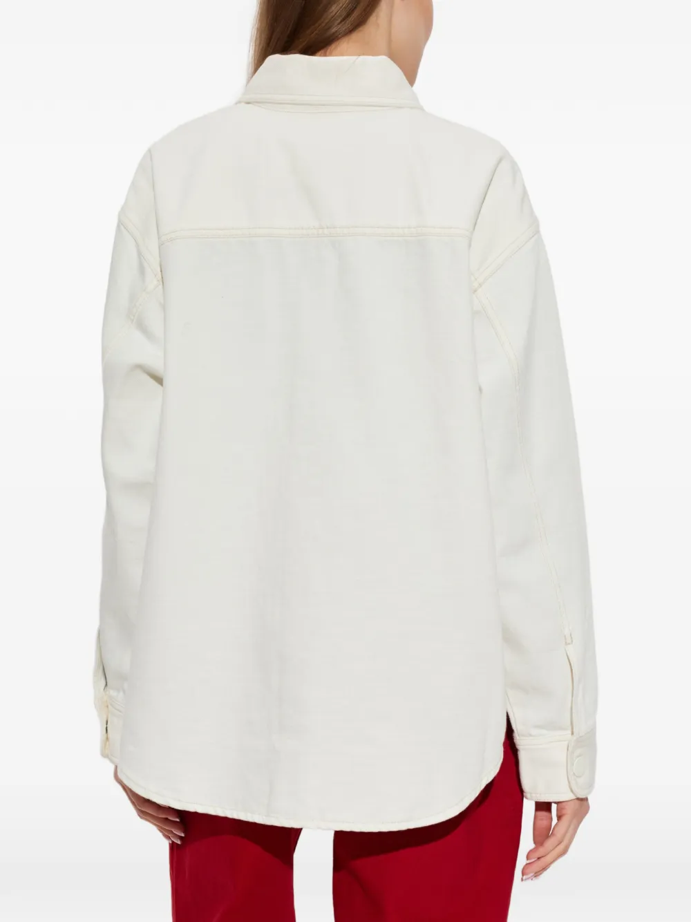 AMI Paris Blouse met logo Beige