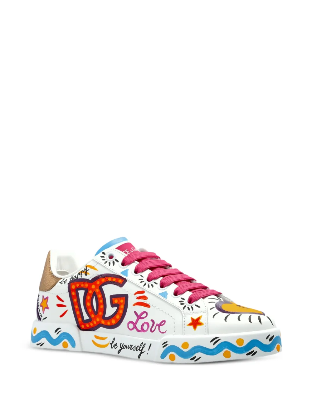 Dolce & Gabbana logo-print leather sneakers Wit
