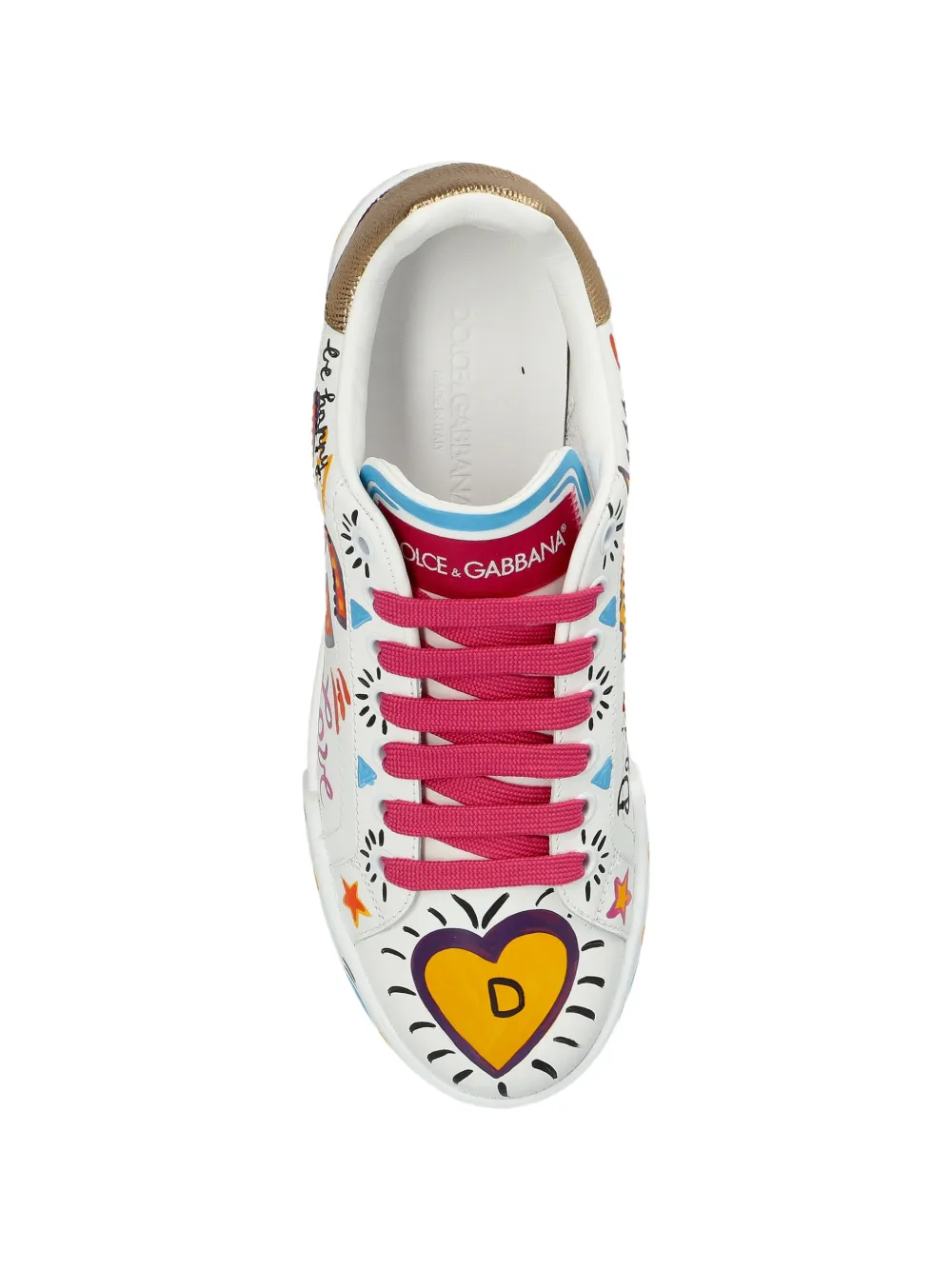 Dolce & Gabbana logo-print leather sneakers Wit