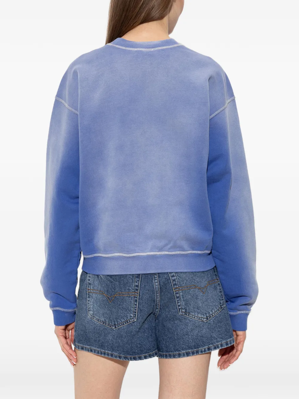 Diesel Katoenen sweater met logo-borduurwerk Blauw