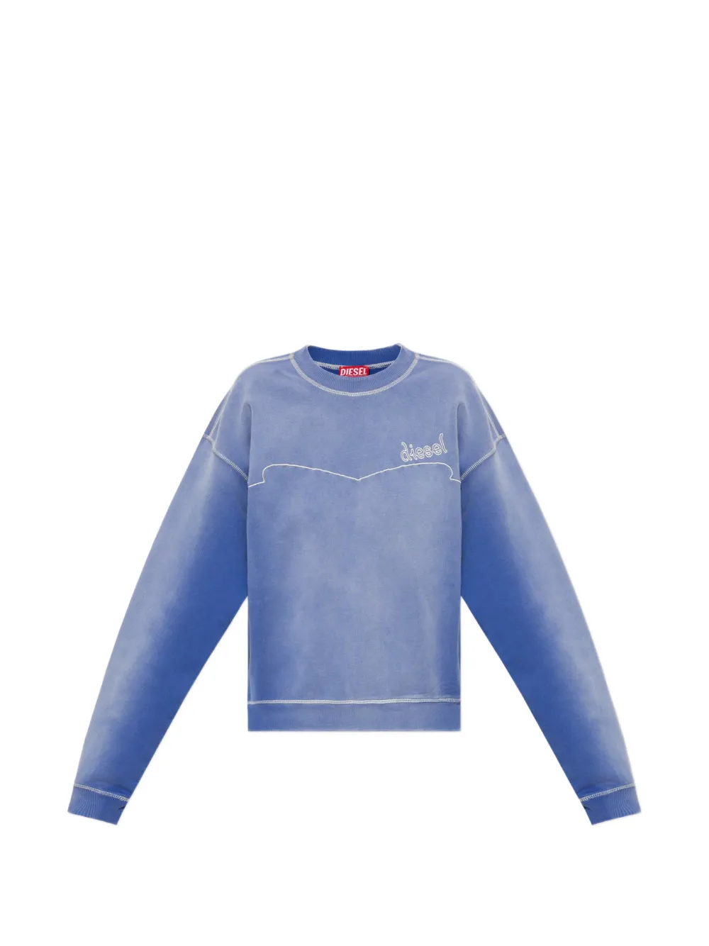 Diesel cotton sweatshirt with logo embroidery - Blu
