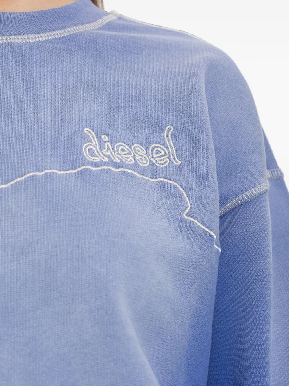 Diesel Katoenen sweater met logo-borduurwerk Blauw