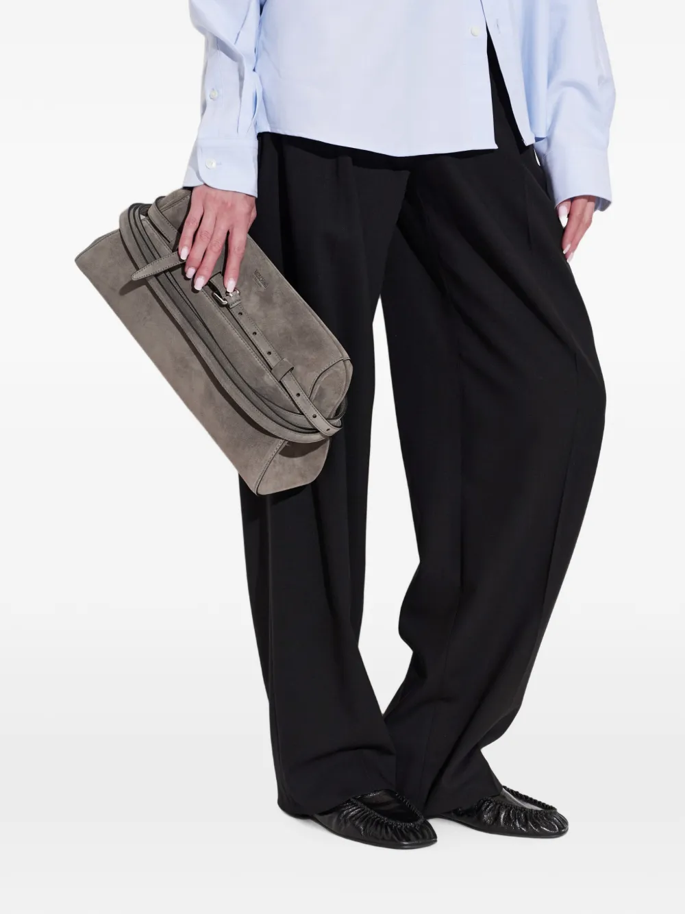 Moschino Grote Tie Me clutch Grijs