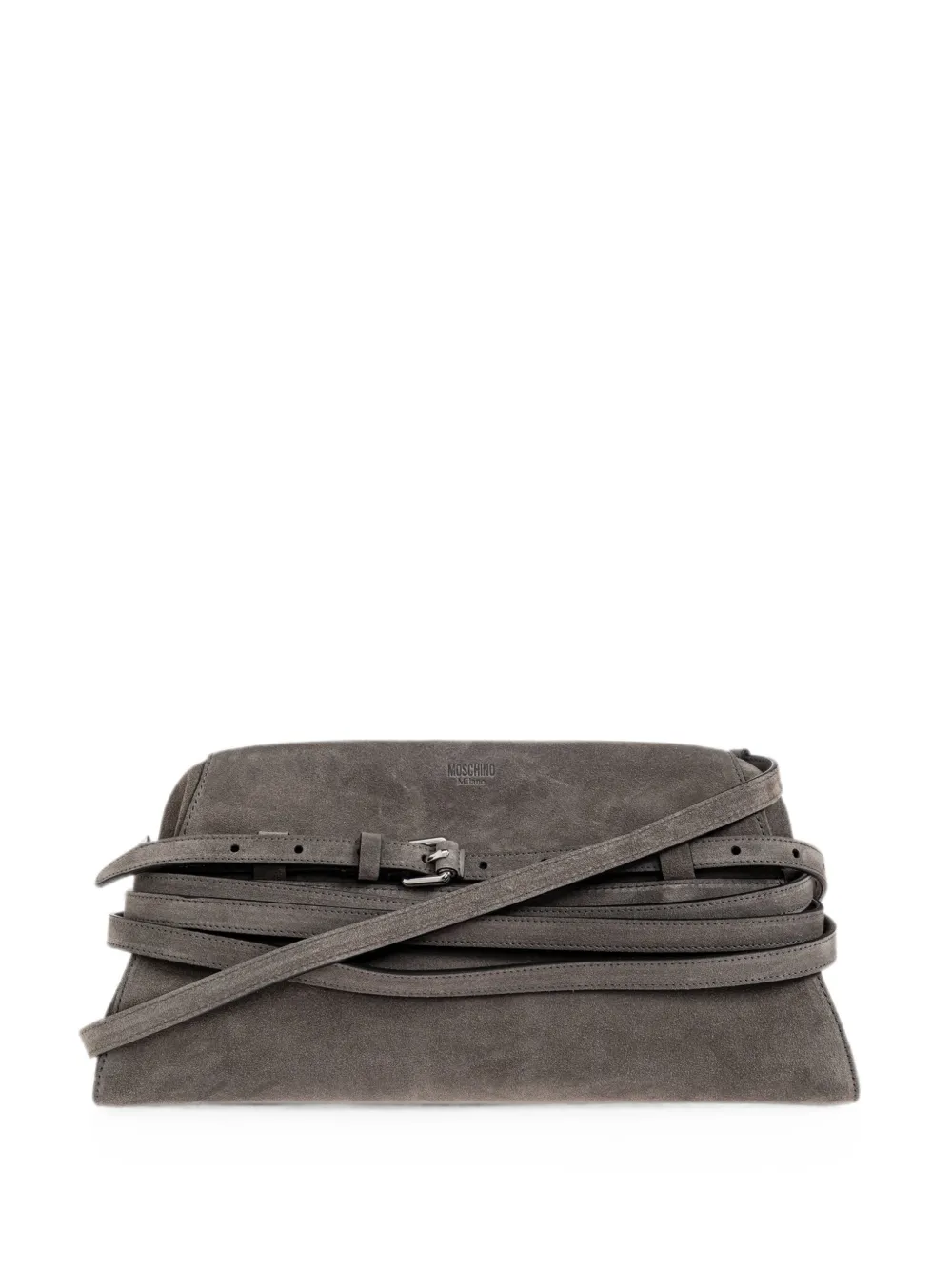 Moschino large Tie Me clutch bag - Grigio