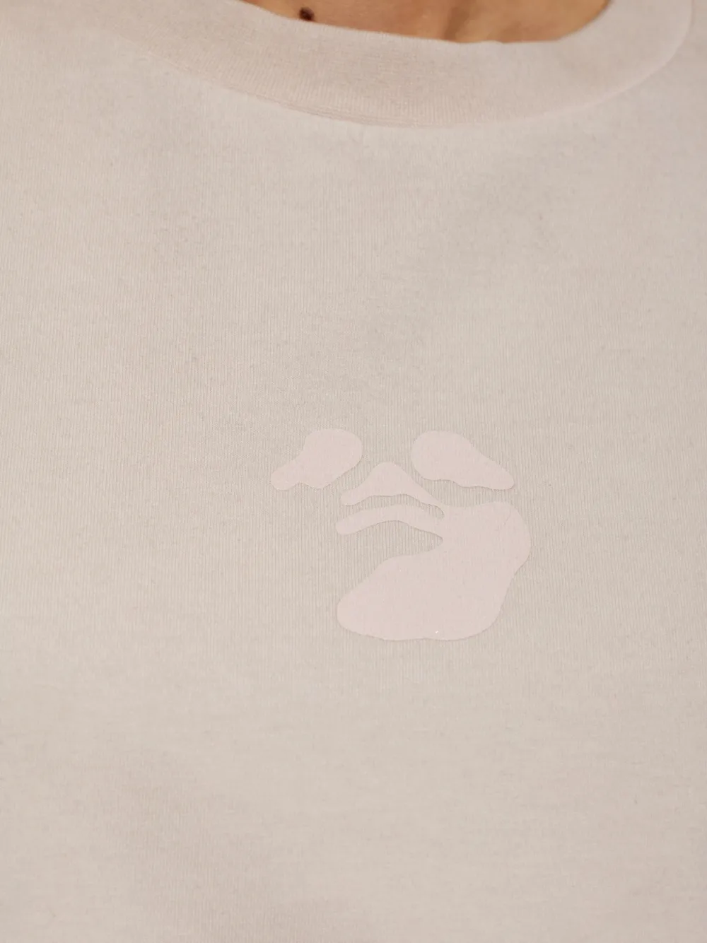 Off-White T-shirt met logoprint Beige