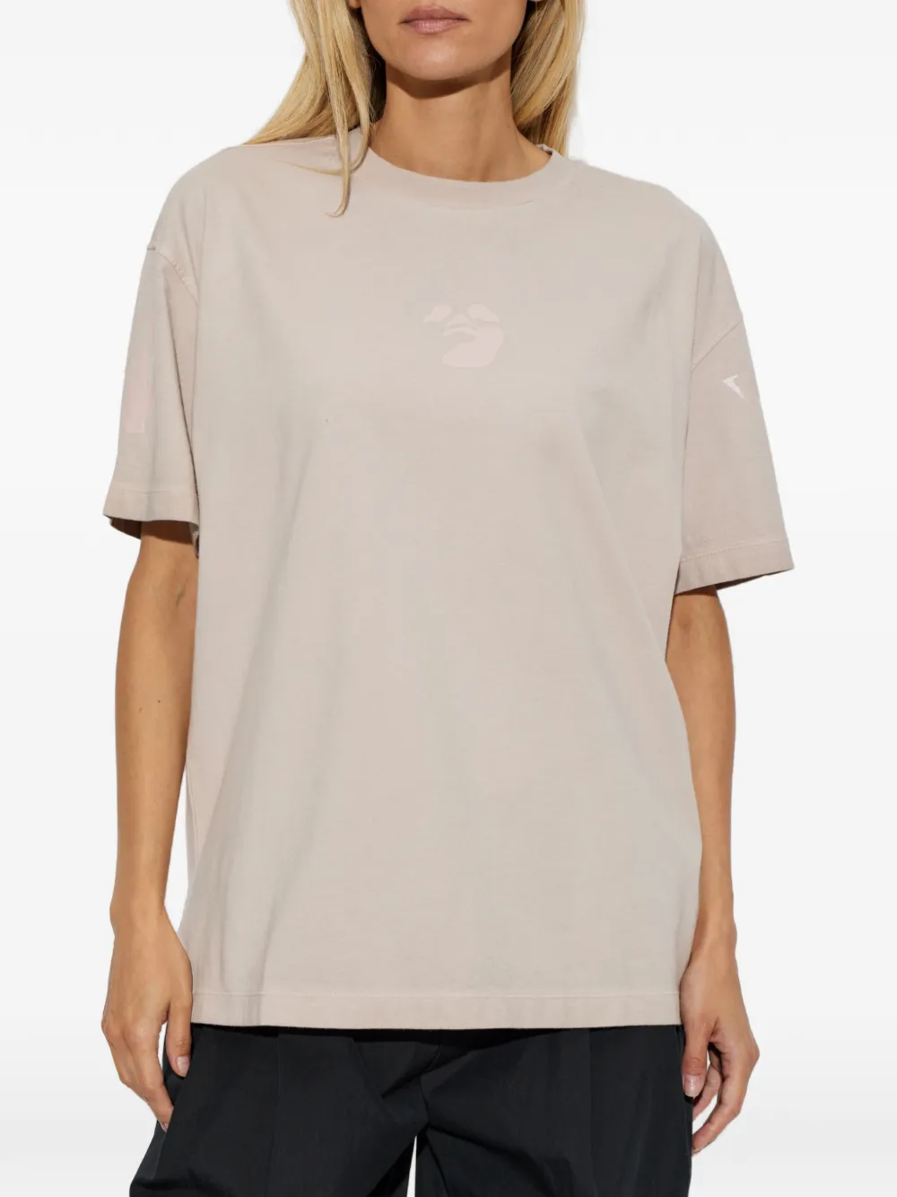 Off-White T-shirt met logoprint Beige