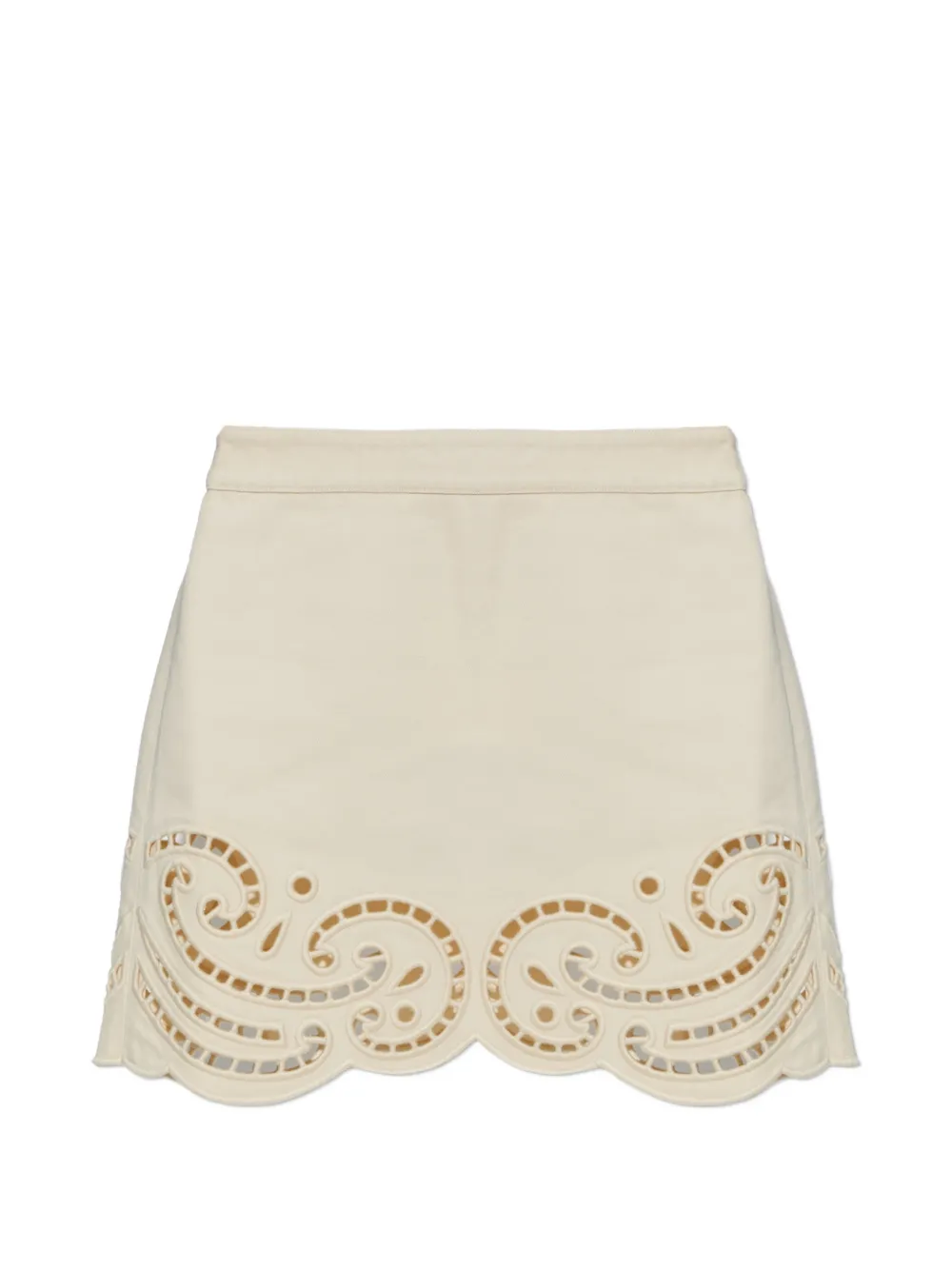 Ulla Johnson Cadiz eyelet-embroidered mini skirt - Nude