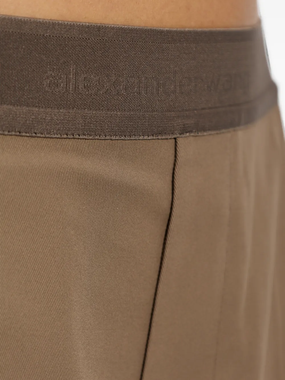 Alexander Wang Palazzo broek met logoband Beige