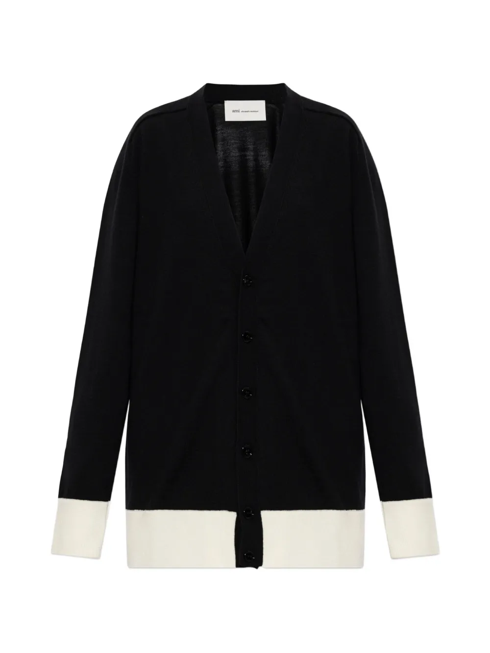 AMI Paris colour-block V-neck cardigan - Schwarz