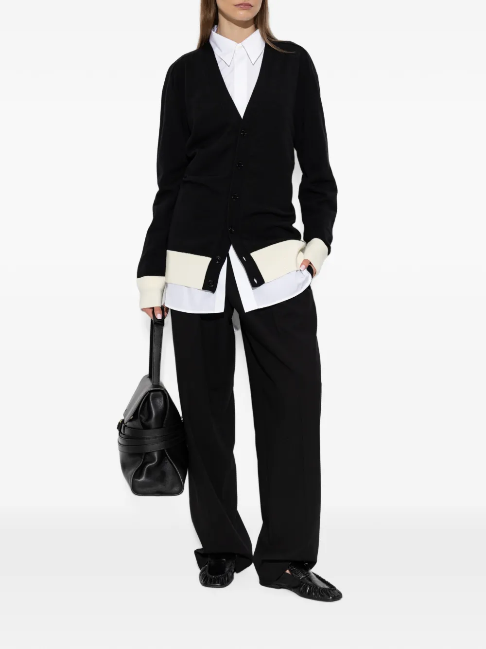 AMI Paris Vest met colourblocking Zwart