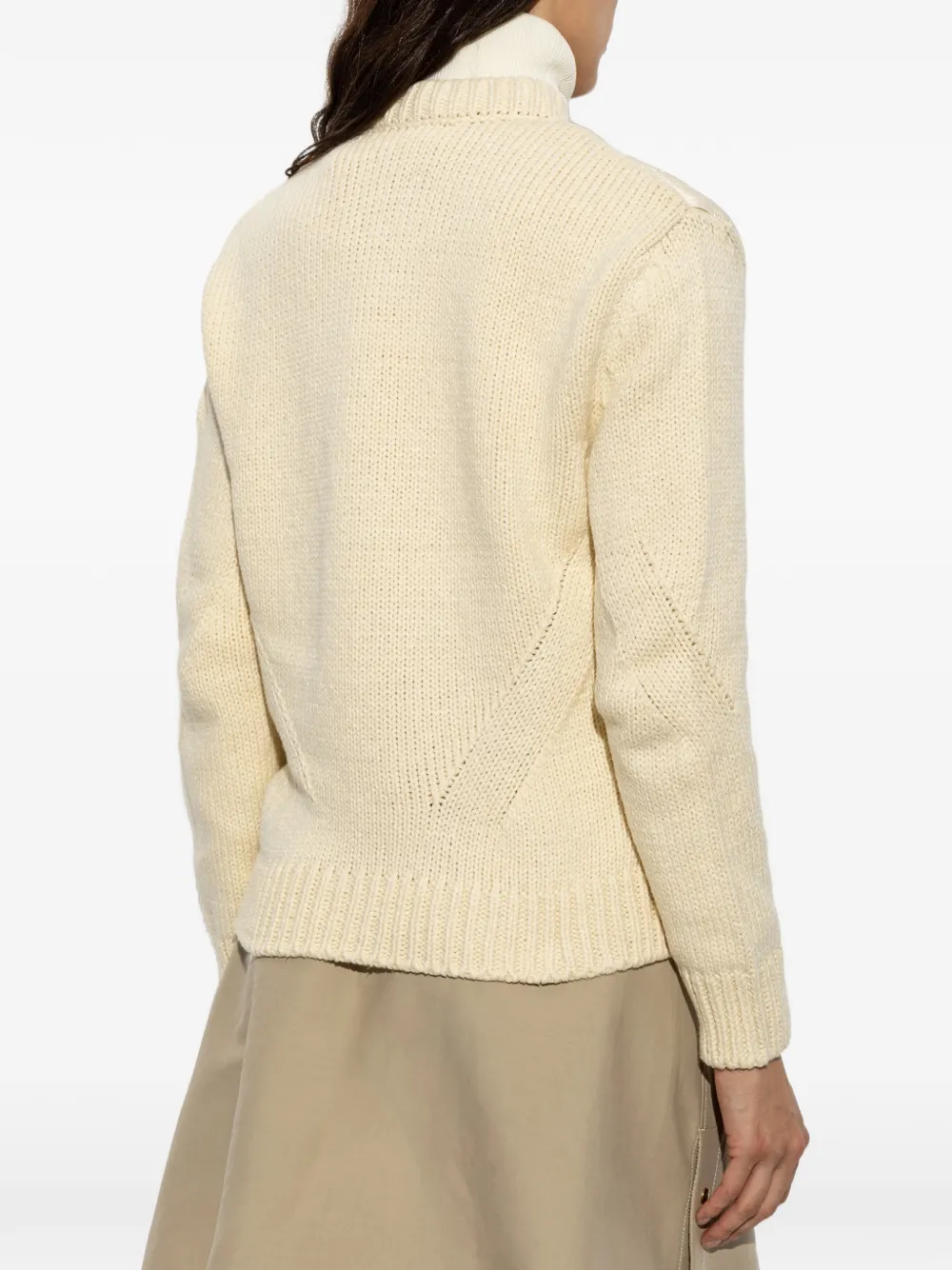Moncler Gewatteerd vest met V-hals en ketting Beige