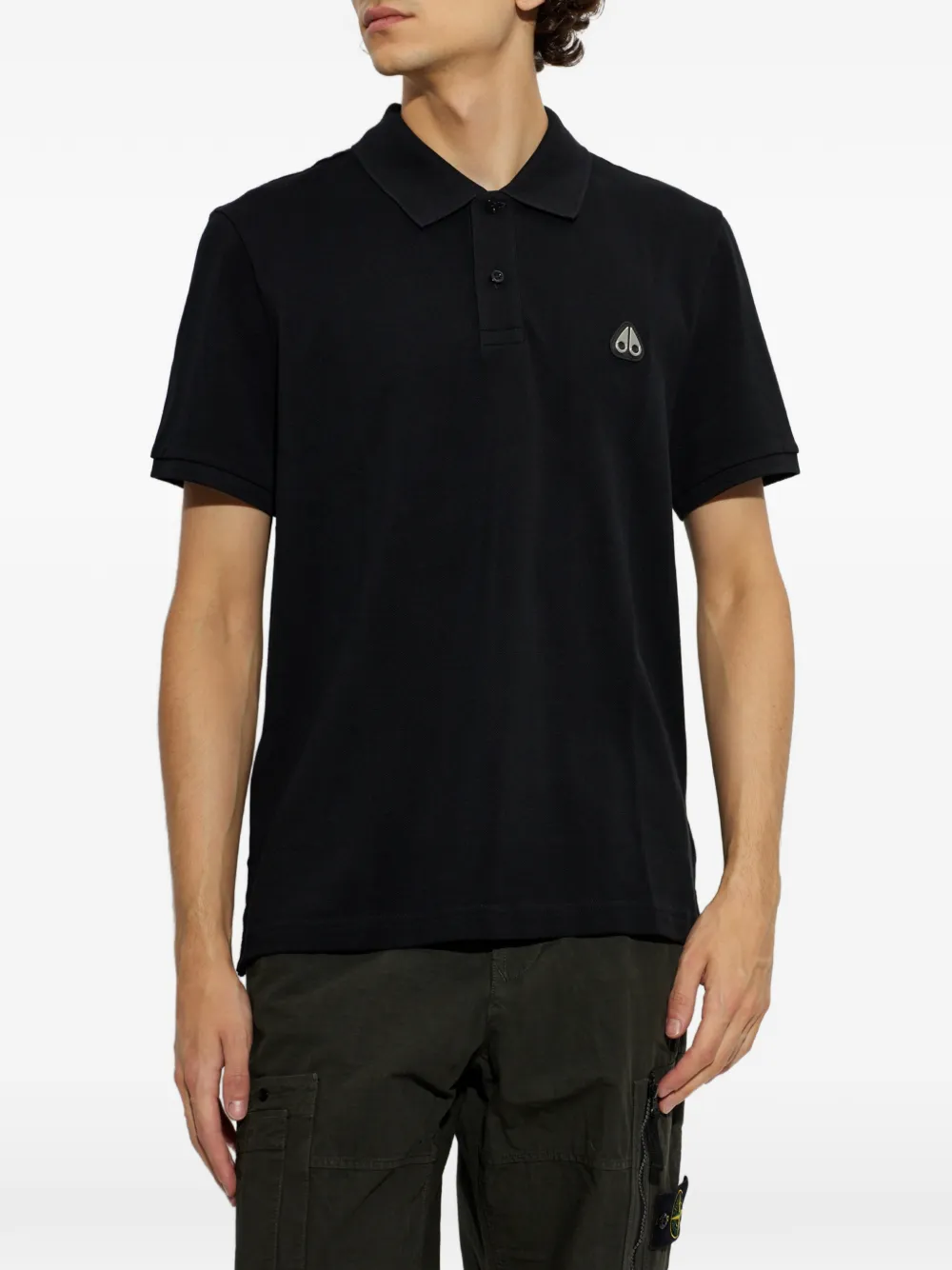 Moose Knuckles Poloshirt met logopatch Zwart