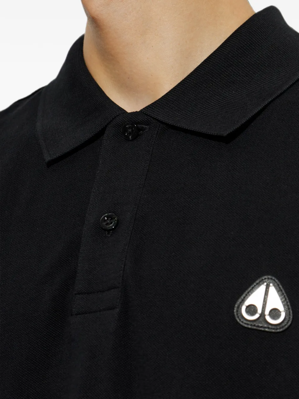 Moose Knuckles Poloshirt met logopatch Zwart
