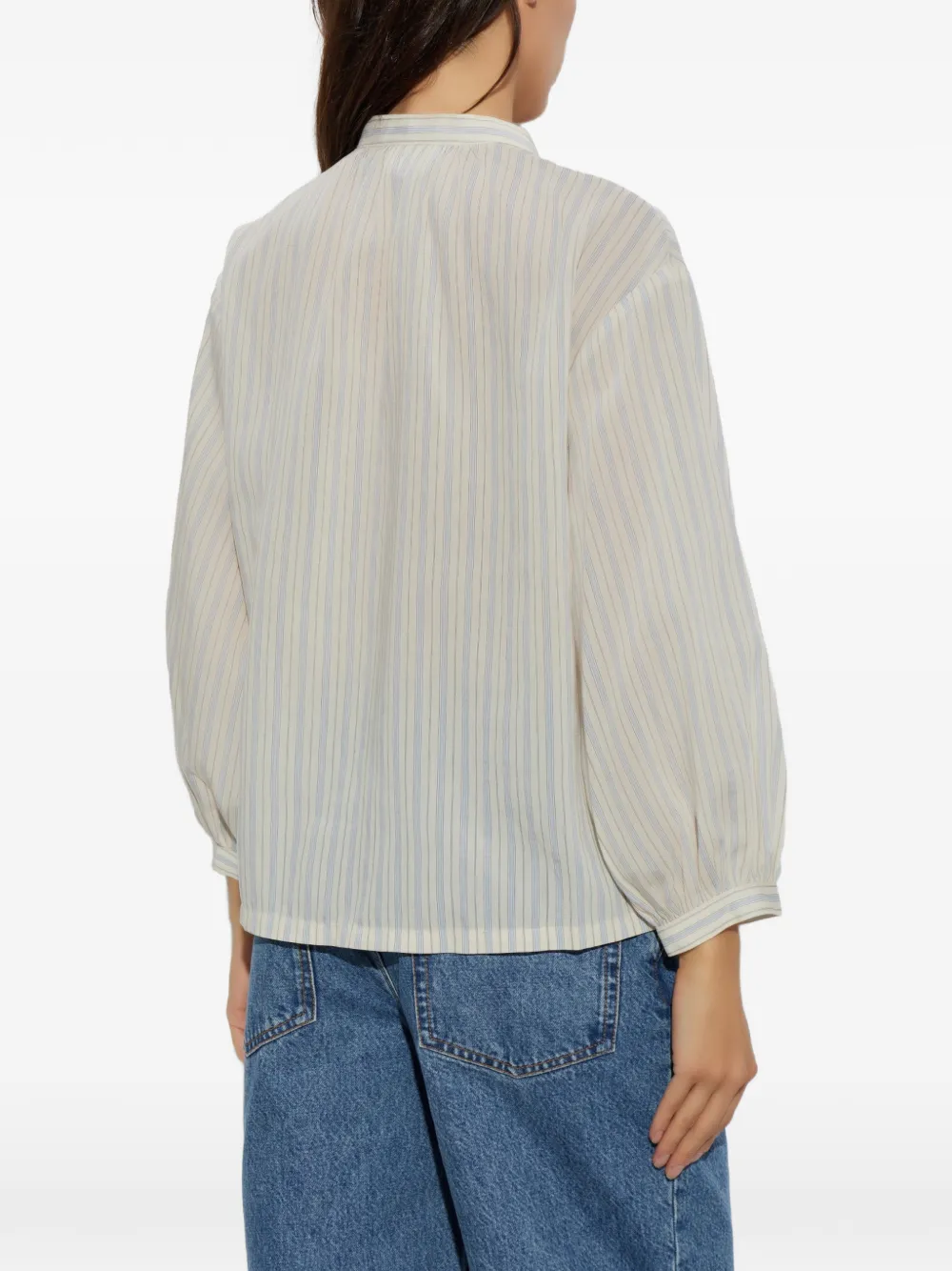 A.P.C. ecru stand up collar blouse Beige