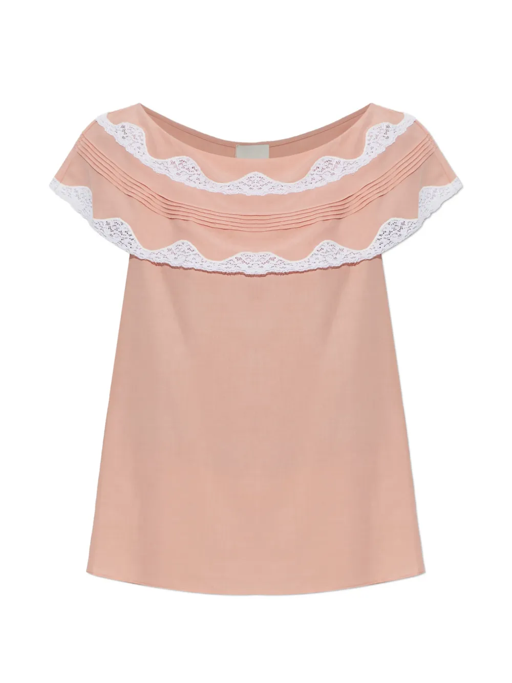 Posse Tabitha lace-trimmed pleated blouse - Rosa