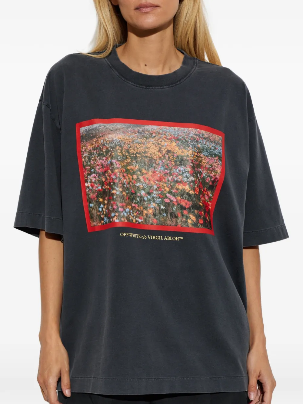 Off-White T-shirt met print Zwart