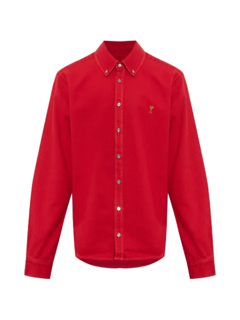 AMI Paris red cotton shirt with Ami de Coeur
