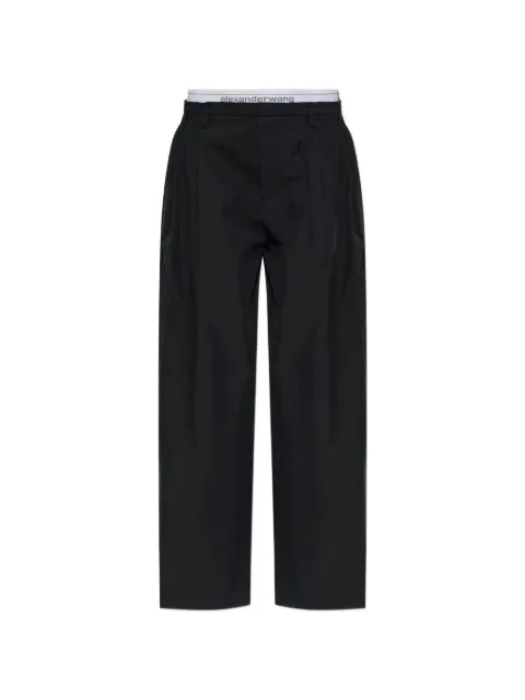 Alexander Wang logo-waistband pleated trousers