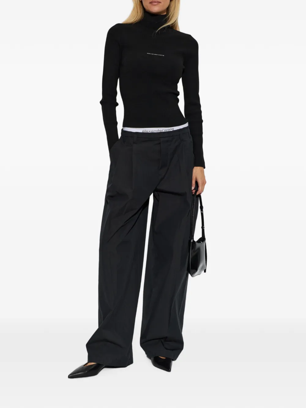 Alexander Wang Broek met logoband Zwart