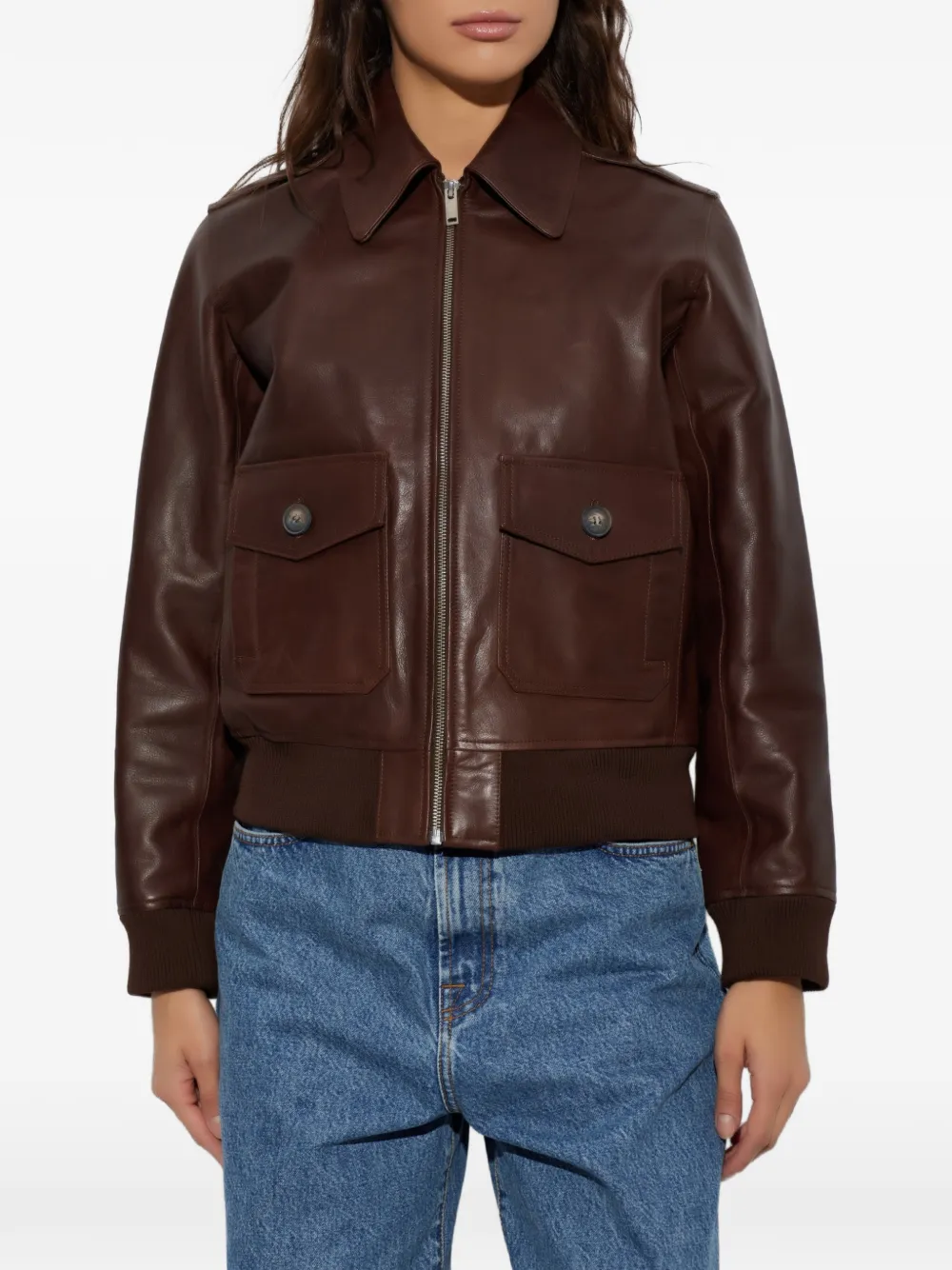 A.P.C. short leather jacket Bruin