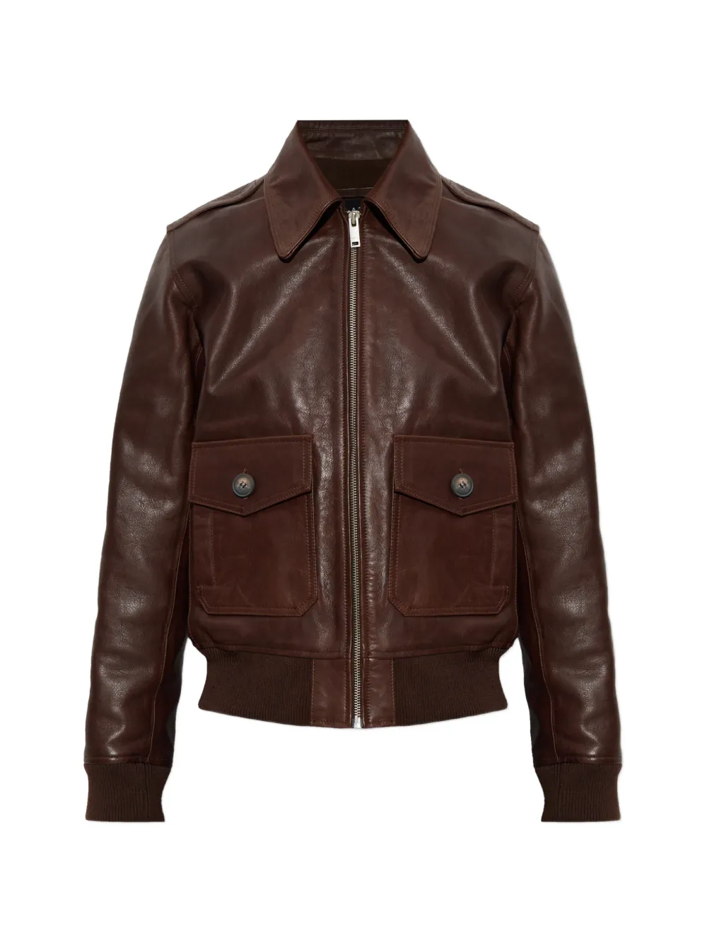 A.P.C. short leather jacket - Braun