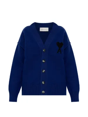 AMI Paris Ami De Coeur Cardigan | Blue | FARFETCH