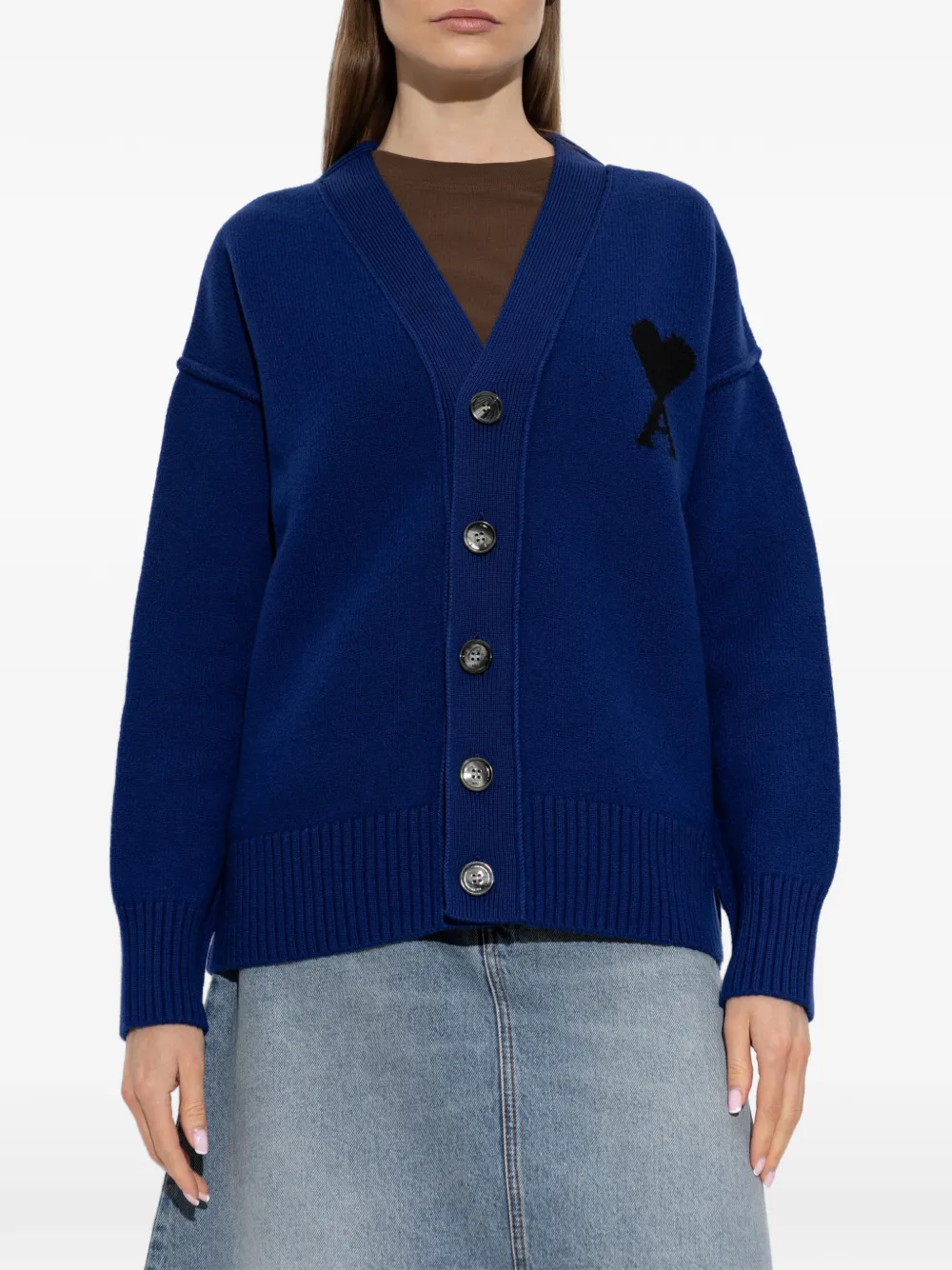 AMI Paris Vest met logo Blauw