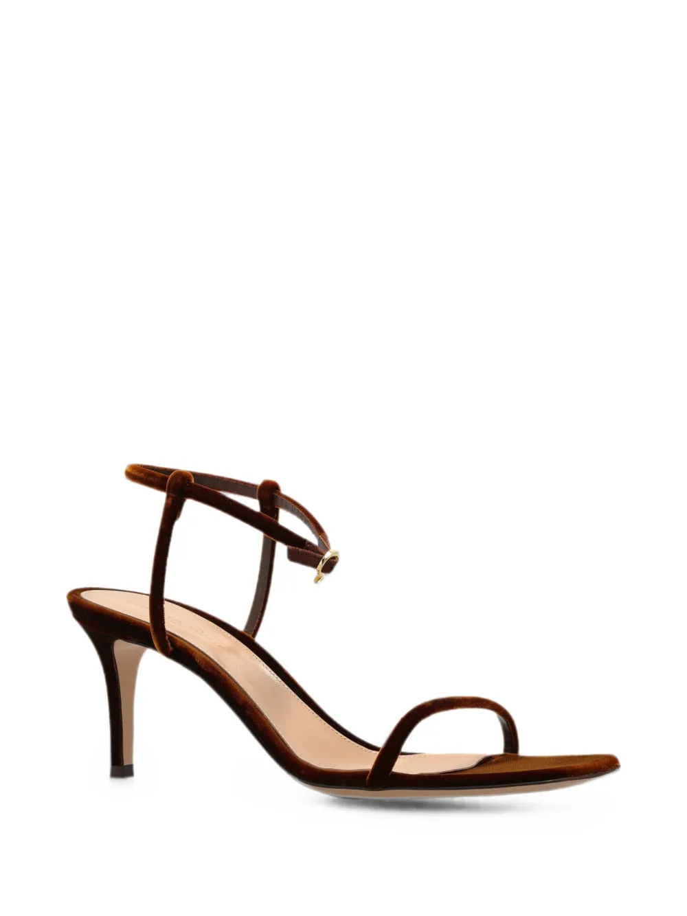 Gianvito Rossi velvet-finish square-toe sandals Bruin