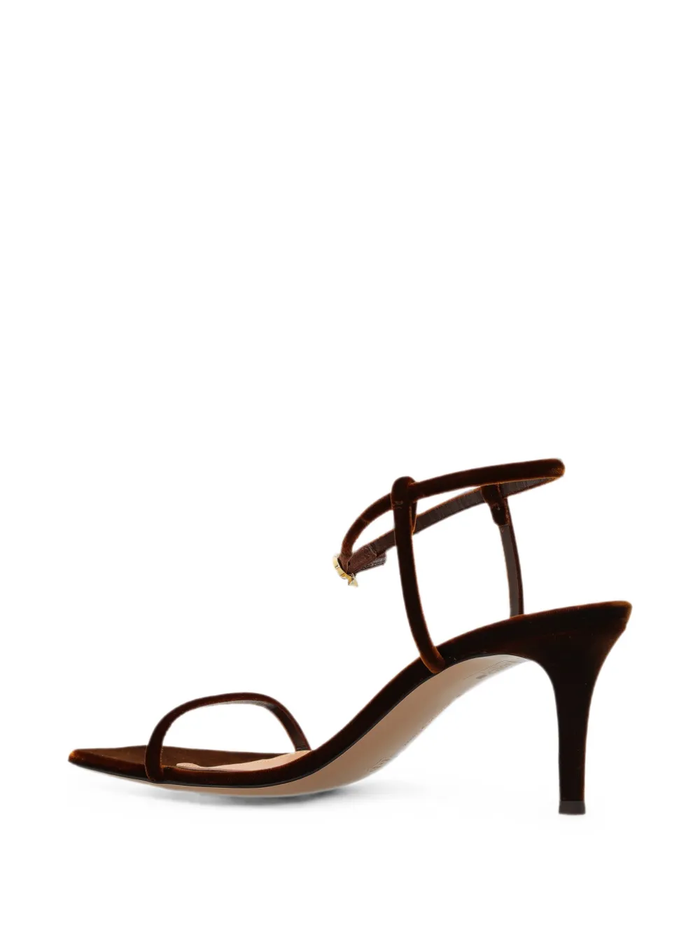 Gianvito Rossi velvet-finish square-toe sandals Bruin