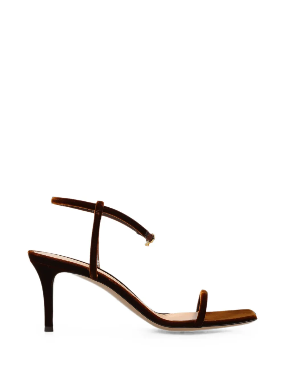 Gianvito Rossi velvet-finish square-toe sandals Bruin