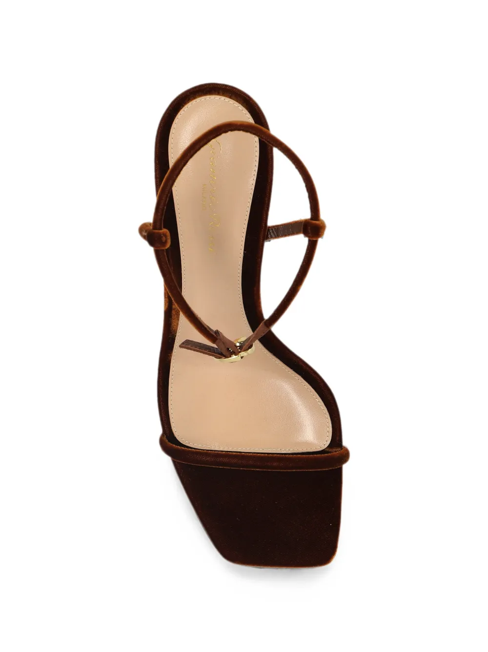 Gianvito Rossi velvet-finish square-toe sandals Bruin