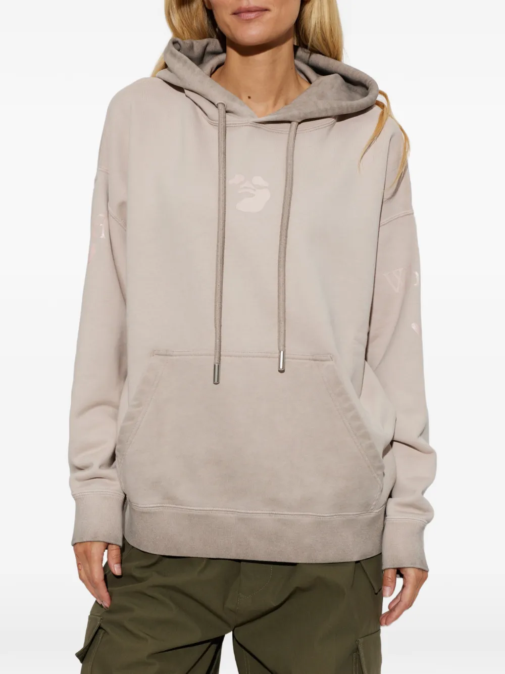 Off-White Oversized hoodie Beige