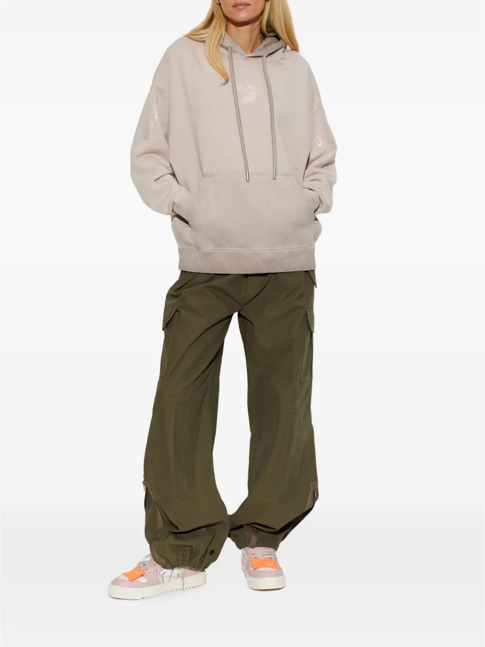 Off-White Oversized hoodie Beige