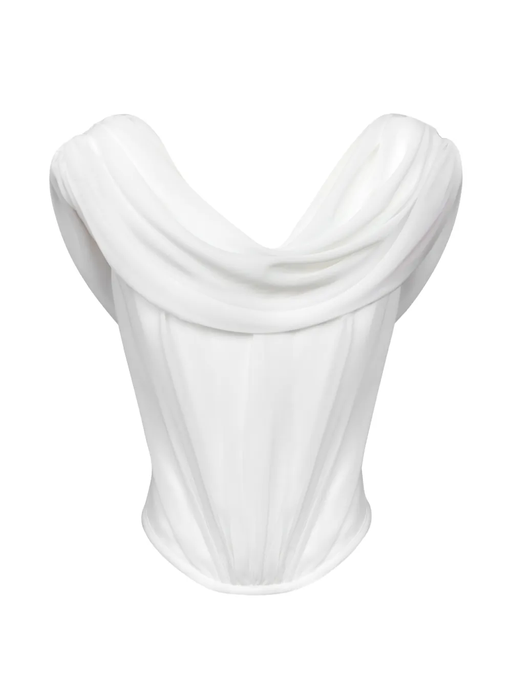 POST MERIDIEM zip-fastening draped top - Bianco