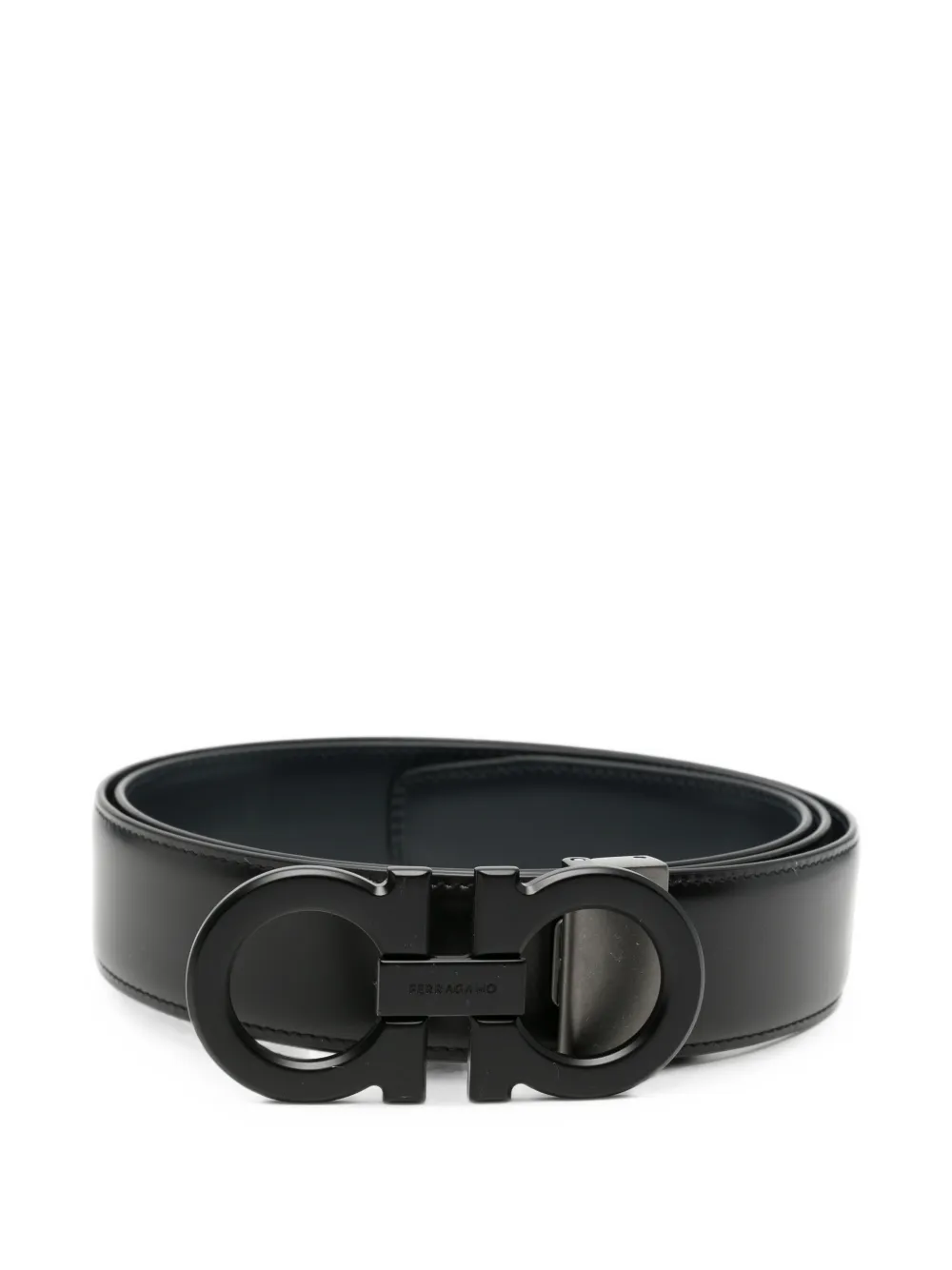 Ferragamo Gancini buckle leather belt - Nero